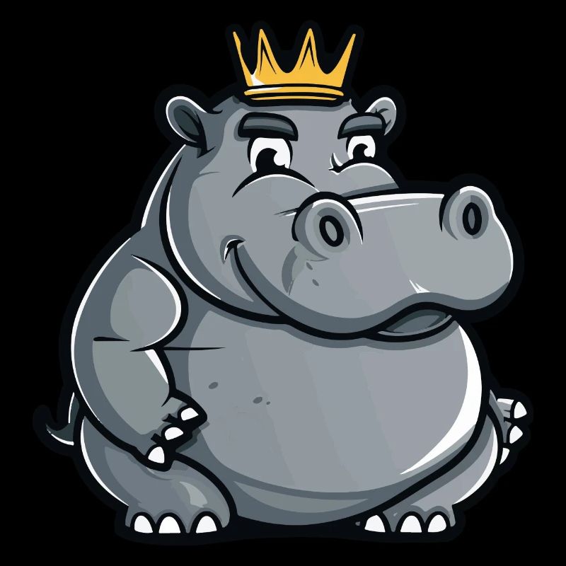 Nilpferd Cartoon Krone