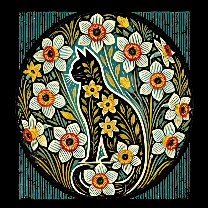 Daffodils Cat