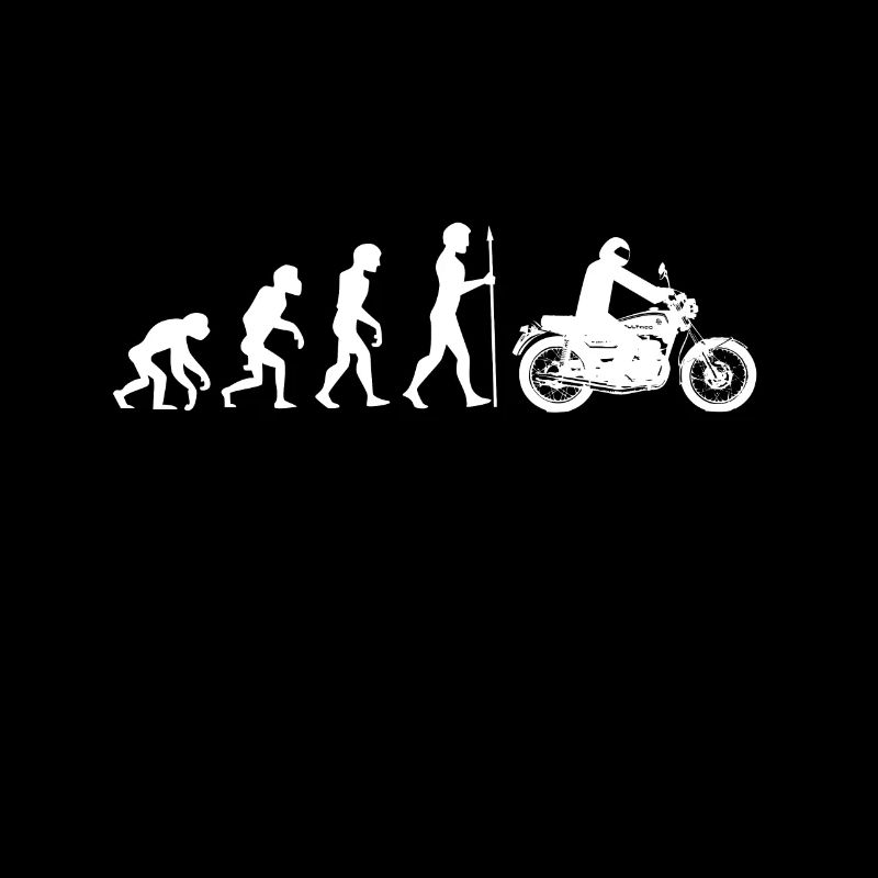 Evolution Affe Mensch Motorrad Biker Geschenk Idee