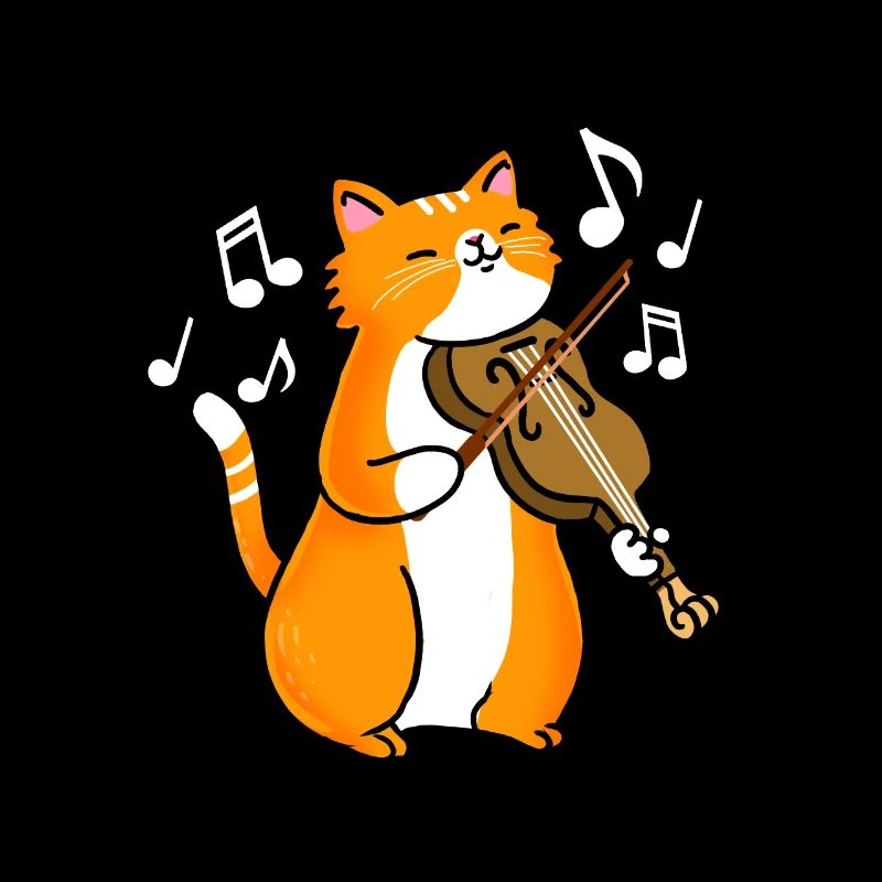 Chat avec violon