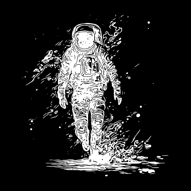 Astronaut in Unendlichkeit mit Blumen