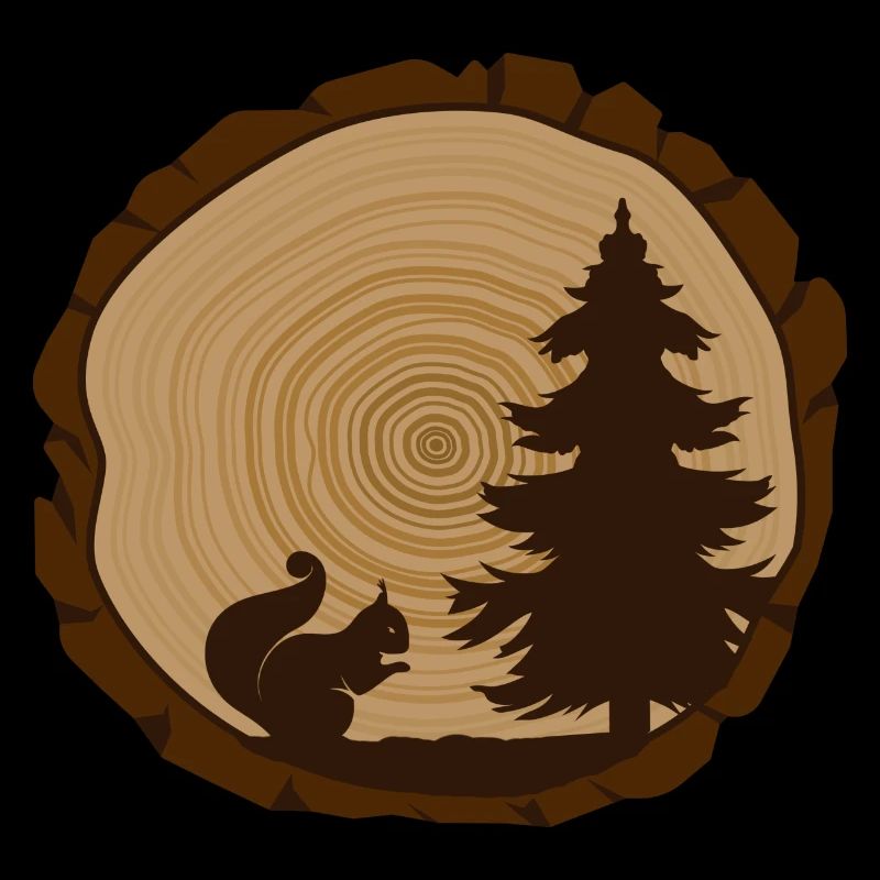Écureuil de méditation de la forêt de Shinrin Yoku dans la forêt