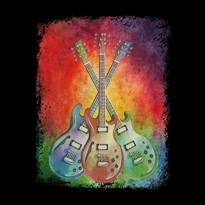 Three Retro Grunge Guitars