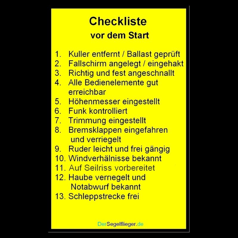 Checklist Glider