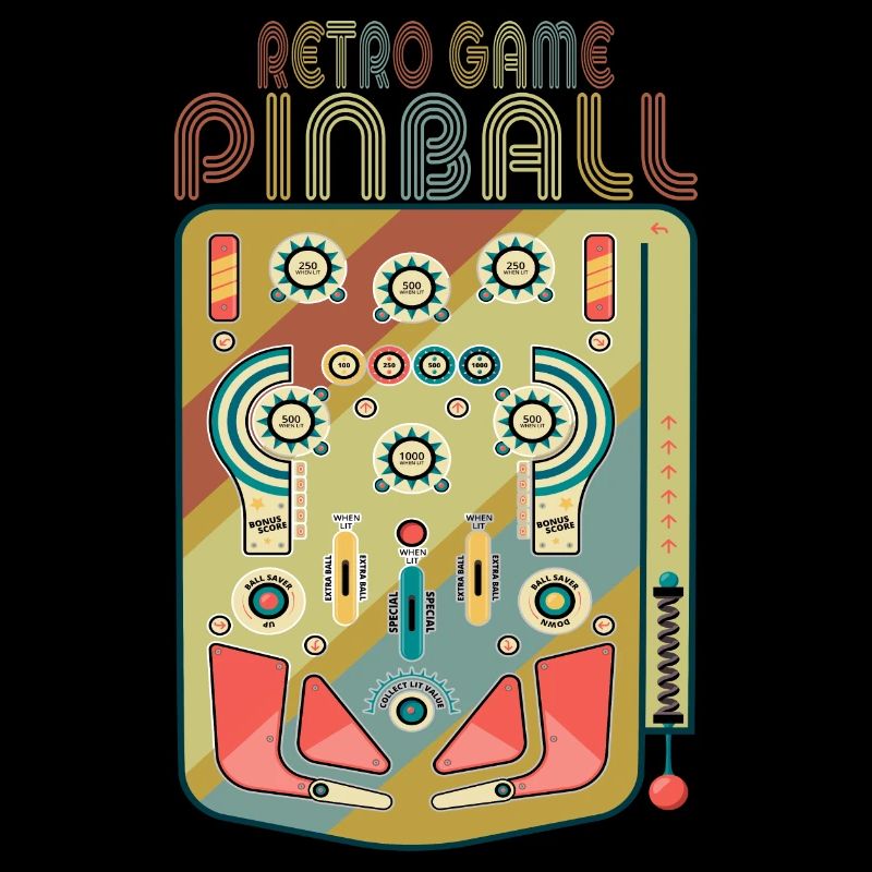 Flipper Retro Game Pinball Flipperautomat Geschenk