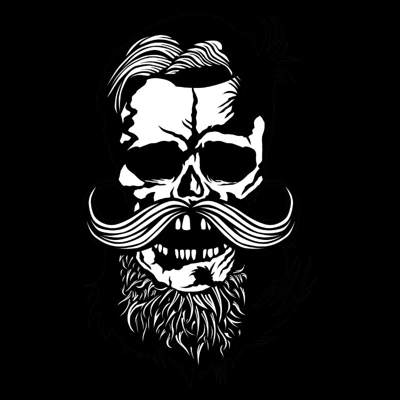 Tod Kopf hipster skull bart Bart Schnurrbart