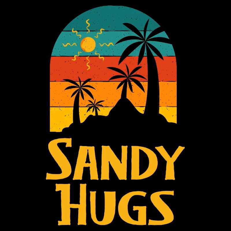 Sandy Hugs Beach Couples Ocean Lovers Voyage d'été
