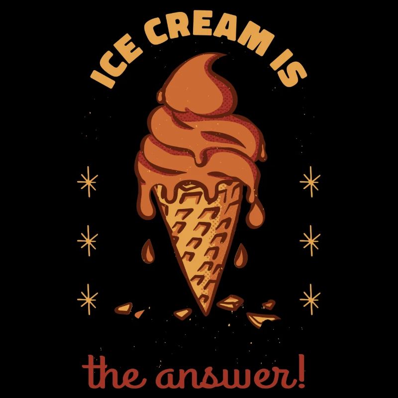 La crème glacée est la réponse! Crème glacée rétro drôle