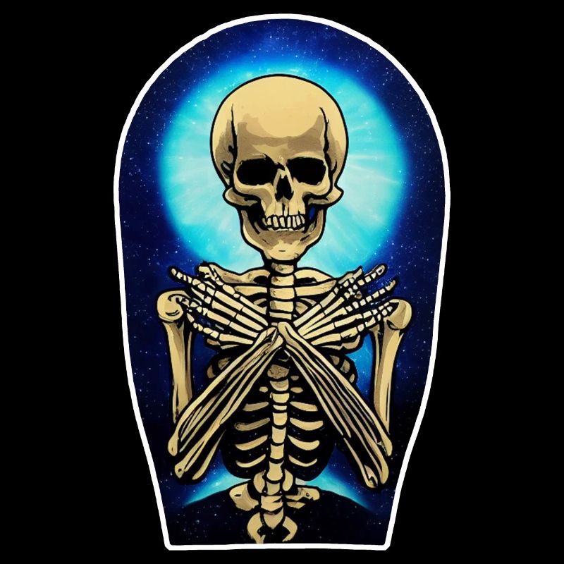 Skeleton style acrylic paint - skateboard