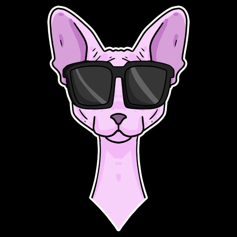 Chat cool avec lunettes de soleil - race de chat Sphynx