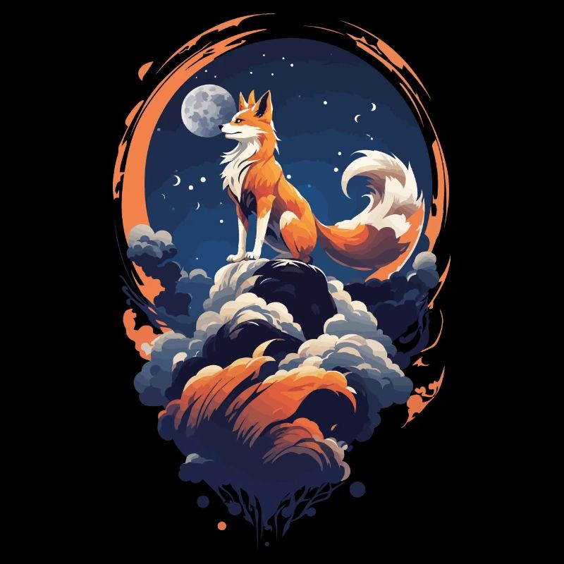 Fuchs Geist Japan Art Style Kitsune Yokai Design
