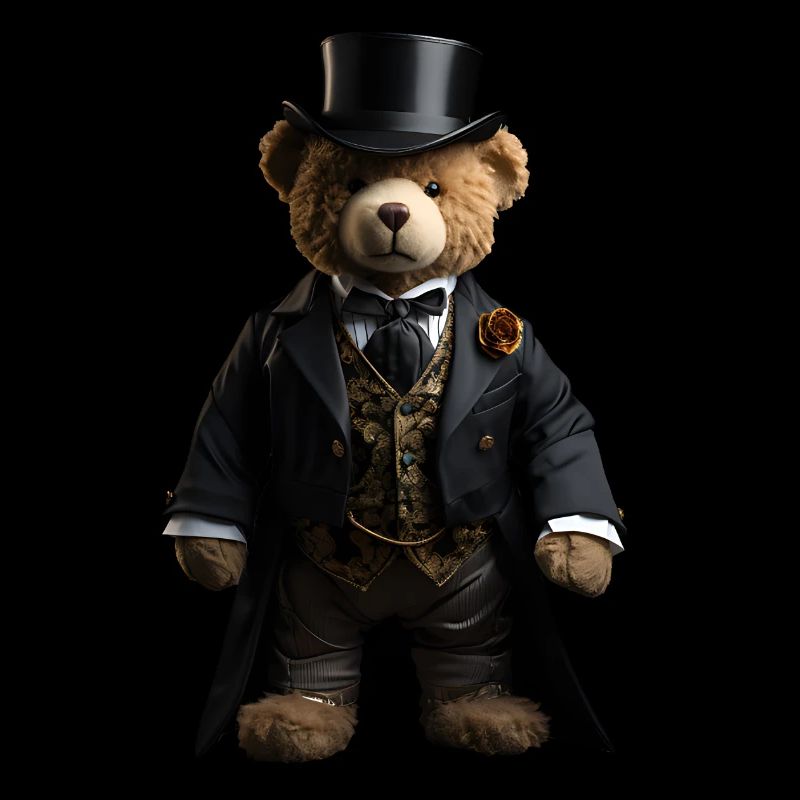 Ours en peluche en queue-de-pie noire