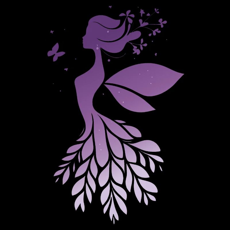 Conte de fées Silhouette de fée Violet Nature Design