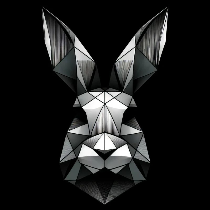 Geometric Bunny Polygon Rabbit Design
