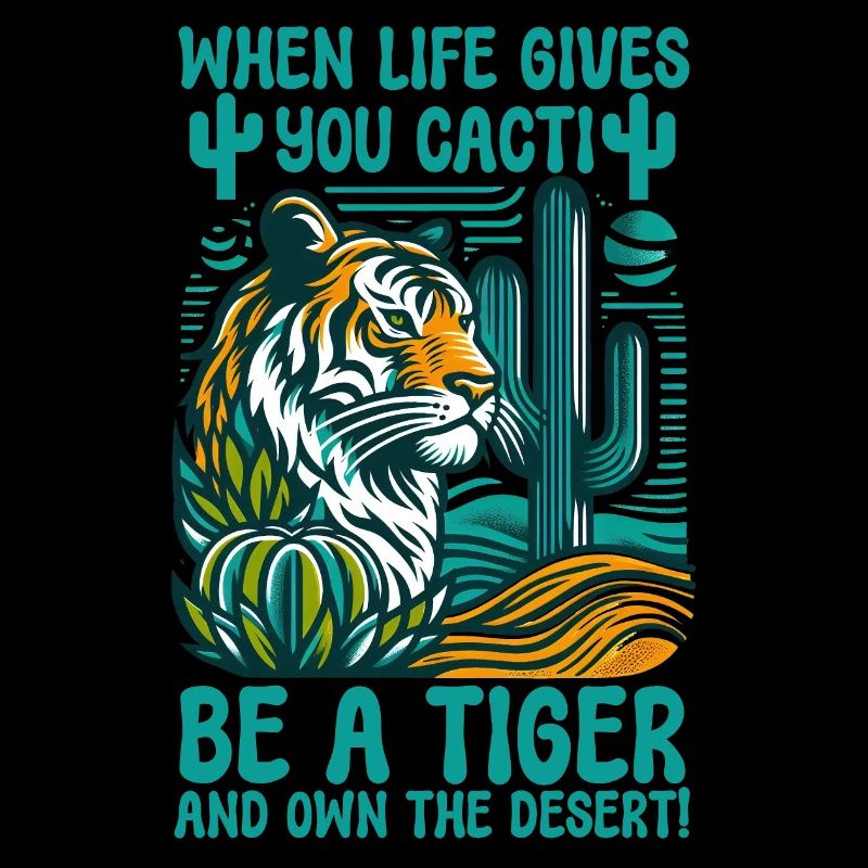 Wenn das Leben dir Kakteen gibt, sei ein Tiger