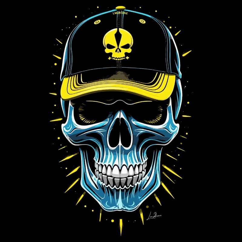 Blue Skull Hip Hop Kappe