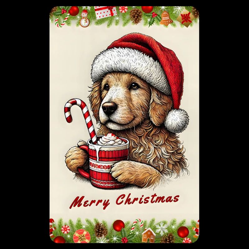 Chiot de Noël au chocolat chaud