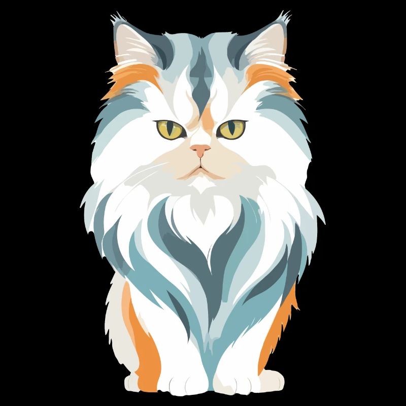 Cat Vector Art with Vibrant Colour Illustration