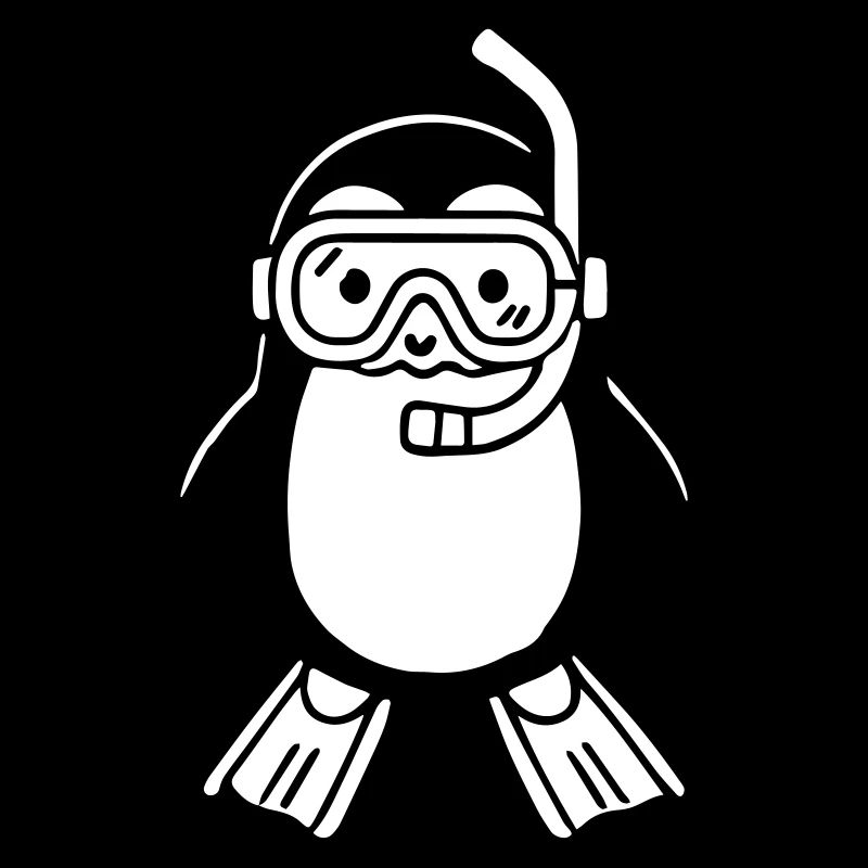 Niedlicher Schnorchelpinguin - Digitale Kunst Illustration