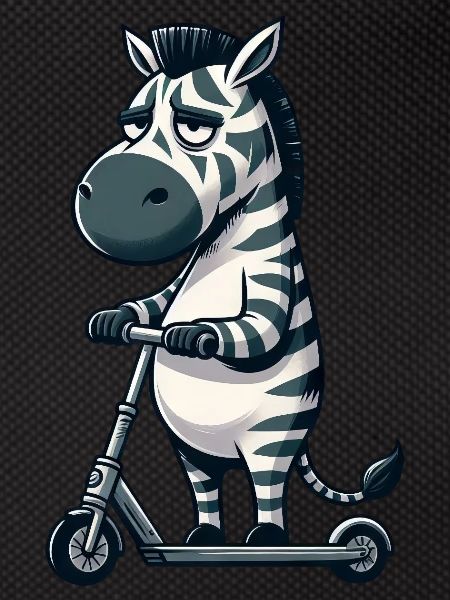 Mürrisches Zebra Roller Comic Rollerspaß