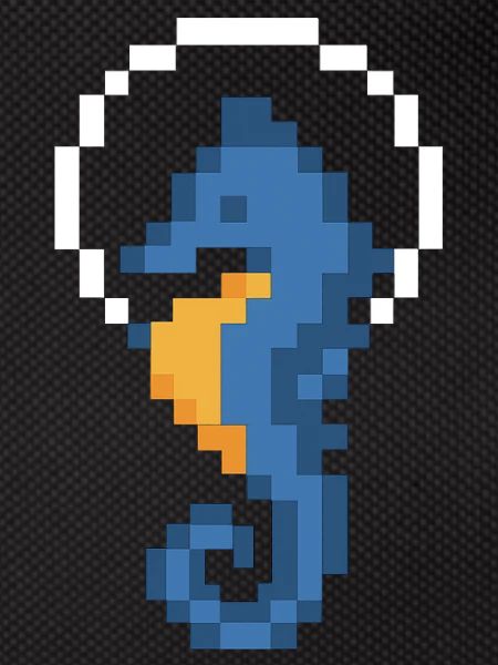 Seahorse Pixel Blue
