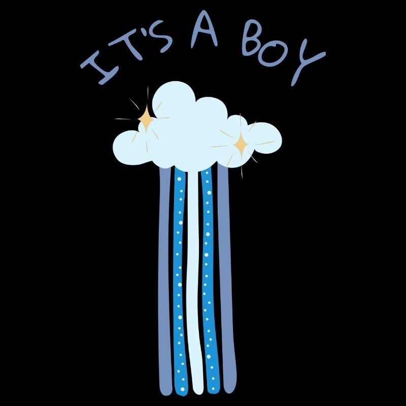 It's a Boy - Blue Rainbow with Cloud