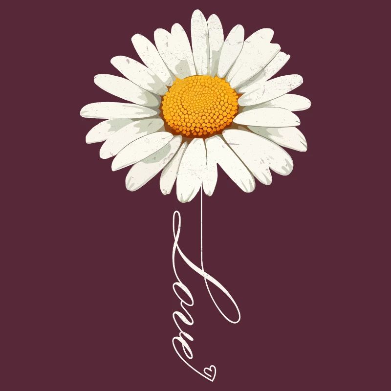 Gänseblümchenblume mit Liebe Skript