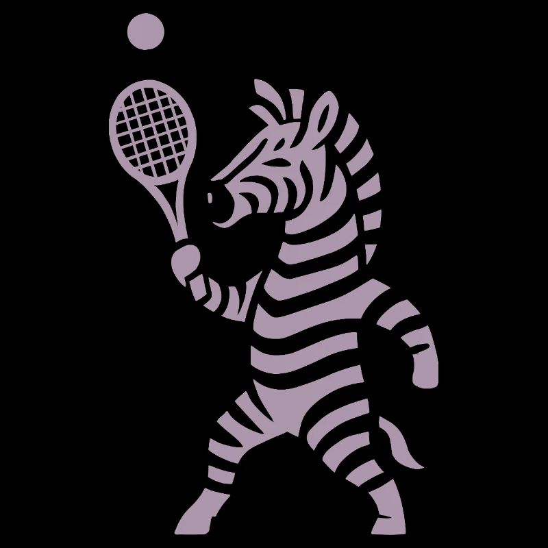 Minimalist Zebra Tennis Player Silhouette