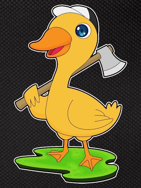 Duck Lumberjack Axe Forest