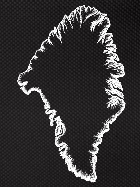 Greenland silhouette white
