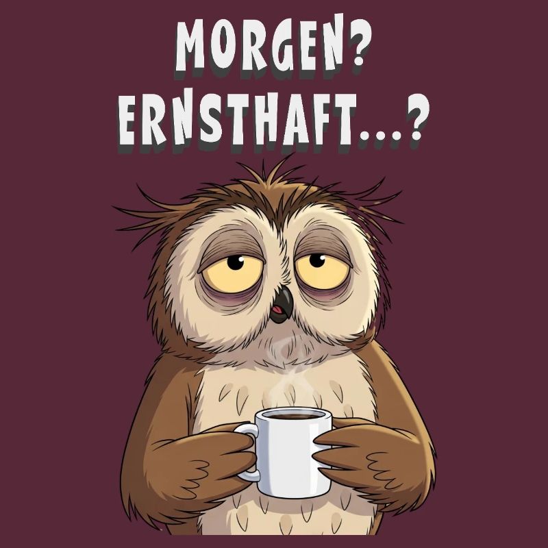 Morgenmuffel Eule Kaffee Geschenk Schlafshirt