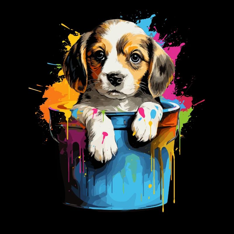 Beagle Niedlicher Hund Farbeimer
