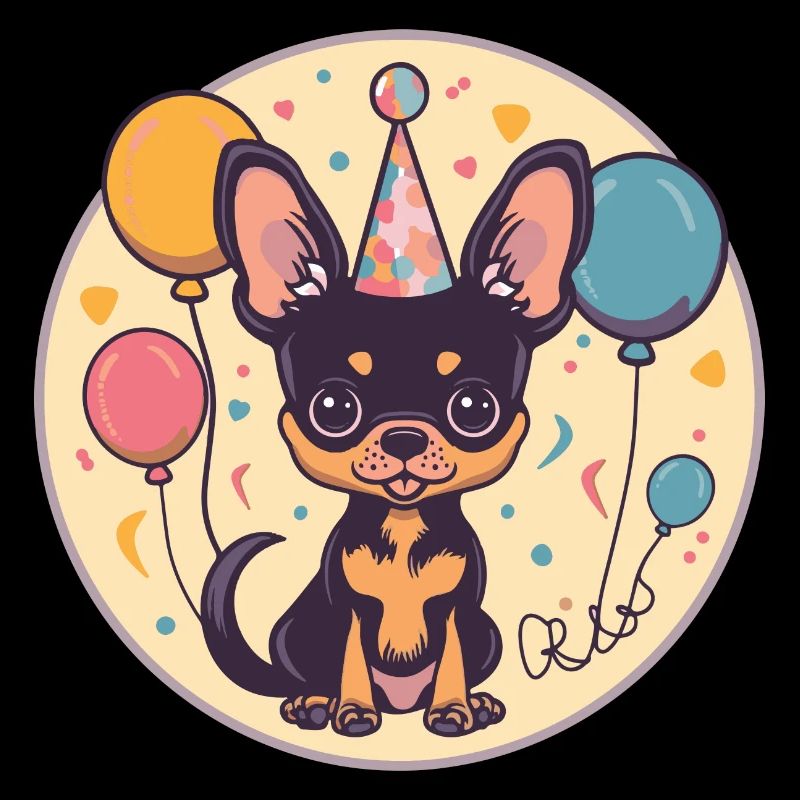 Chihuahua Hunde Geburtstag Comic