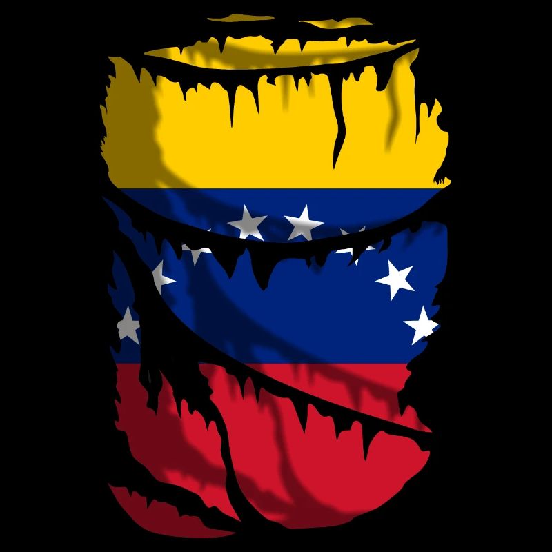 Drapeau du Venezuela, effet tissu déchiré, cassé
