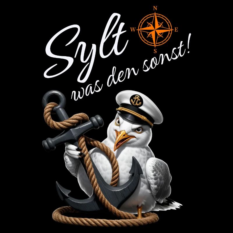 Sylt was den sonst! lustige Möwe mit Anker
