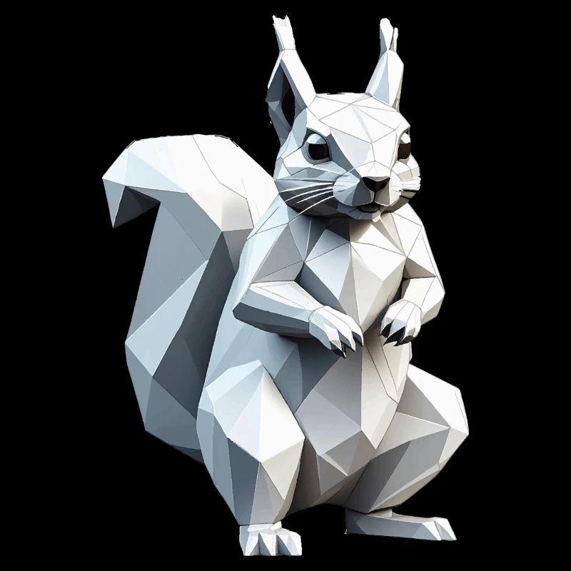 Écureuil - Mignon design de polygone bas