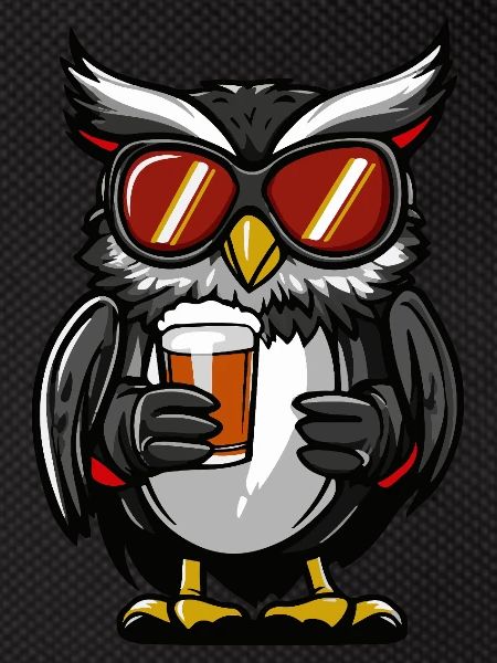 Eule Apres Ski Bier Comic