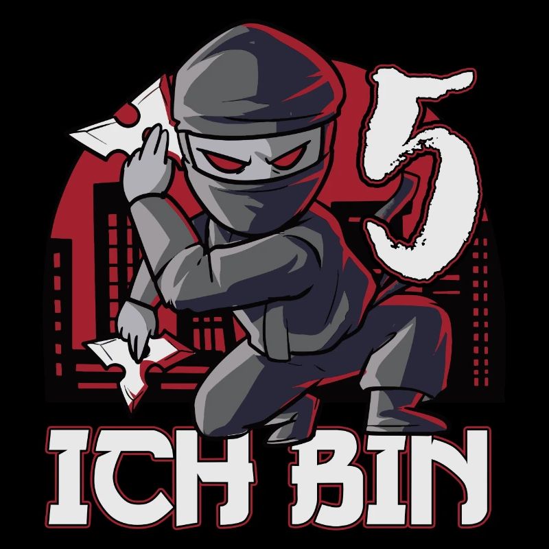 Roter Ninja Fünften 5 Geburtstag Junge Geschenk