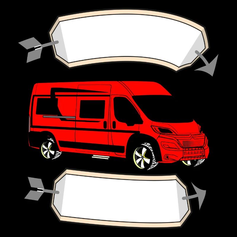 Van RT mit leerem Banner Pfeil