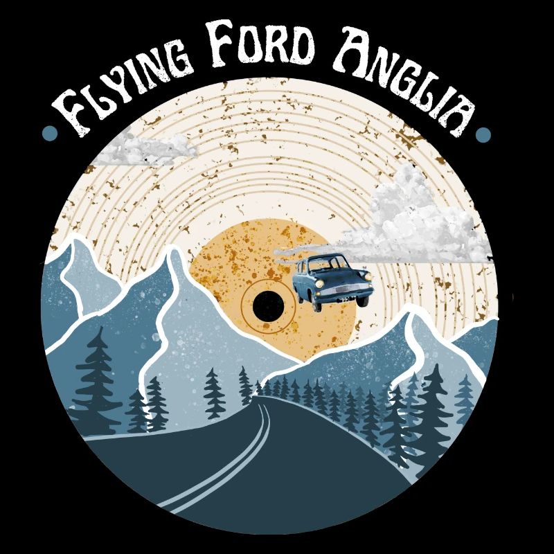 Fliegendes Auto über die Berge