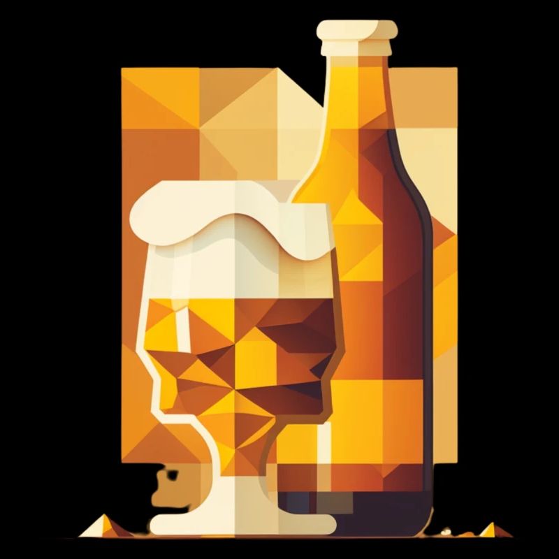 Abstrakt Bierglas und Bierflasche