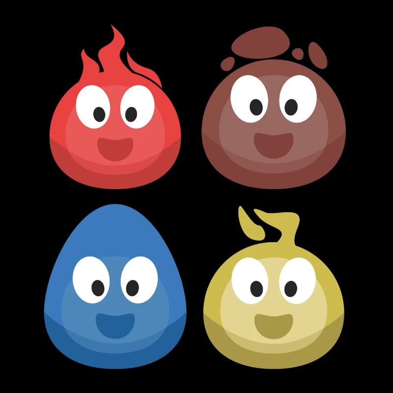 4 Elemente (Feuer, Erde, Wasser, Luft) (Bubble)