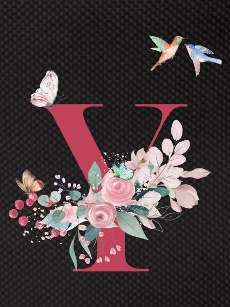 Buchstabe y floral - Geschenkidee