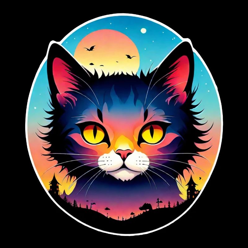 chat et paysage
