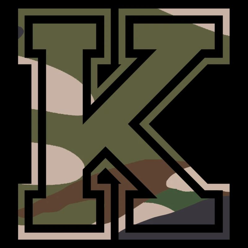 K, Monogramme, Camouflage Vert-Marron