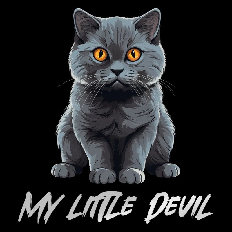 Cute Gray Cat My Little Devil