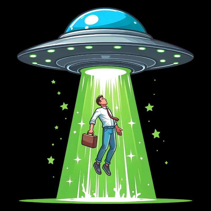 UFO saugt Mensch ein