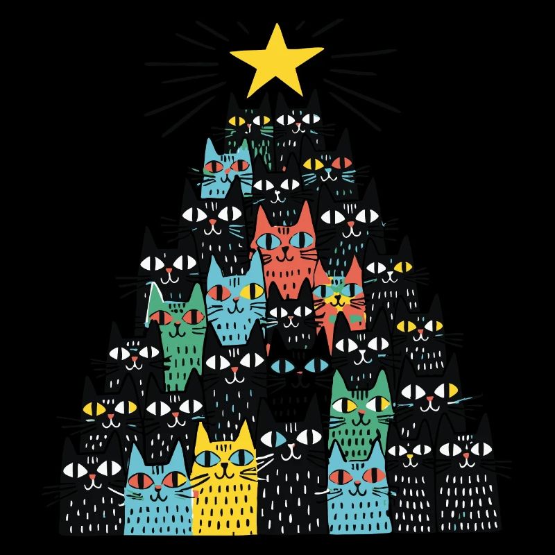 Schwarze Katzen Weihnachtsbaum