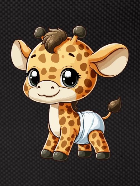 Bébé girafe avec couche