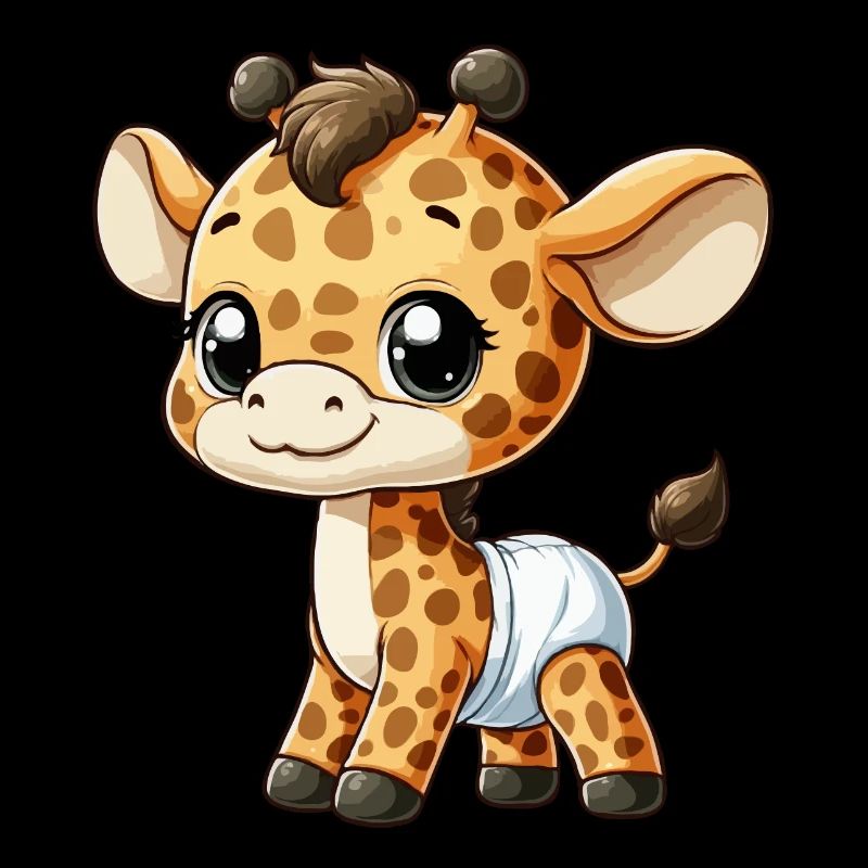 Bébé girafe avec couche
